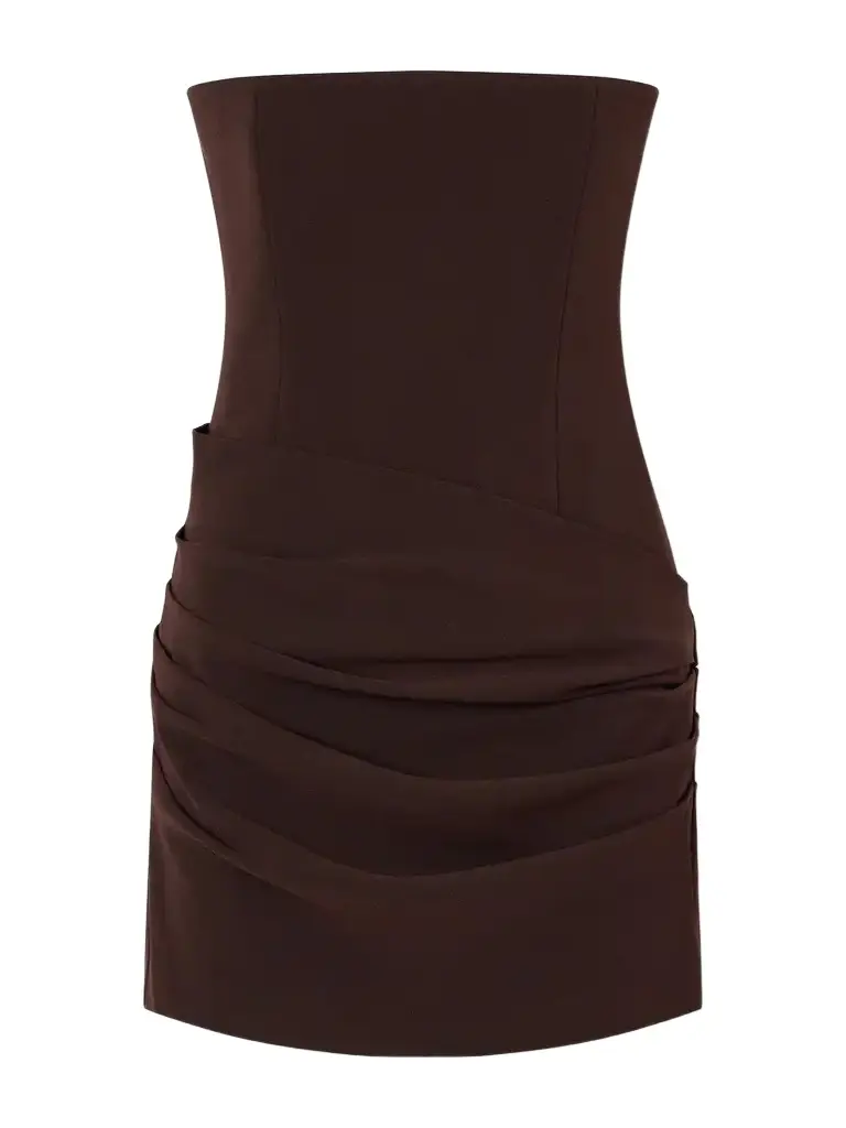 Alex Perry Strapless Draped Crepe Mini Dress | Image 1 Alex Perry Strapless Draped Crepe Mini Dress | Image 1