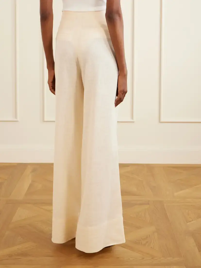 ANDRES OTALORA Ancestra Pleated Linen Wide-leg Pants | Thumbnail 4
