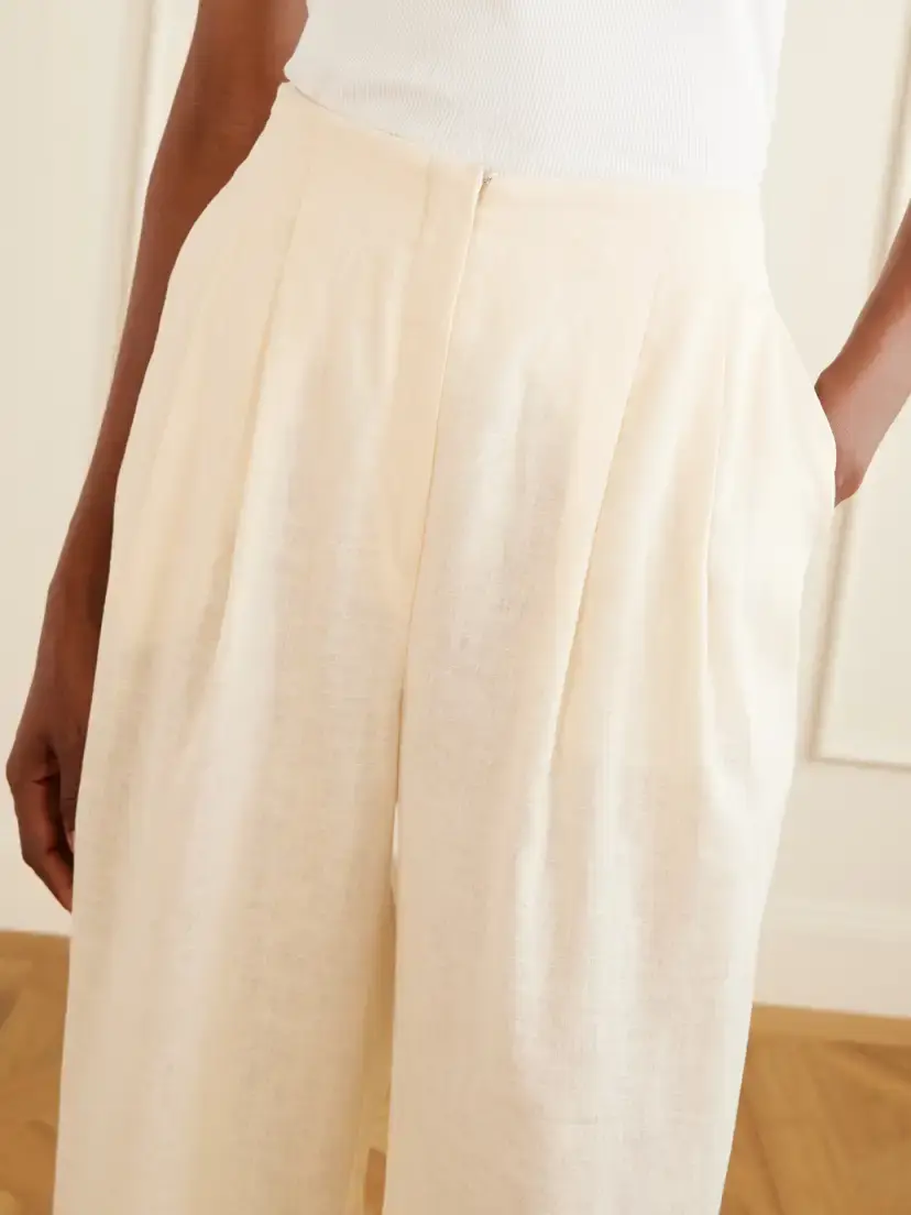 ANDRES OTALORA Ancestra Pleated Linen Wide-leg Pants | Thumbnail 5