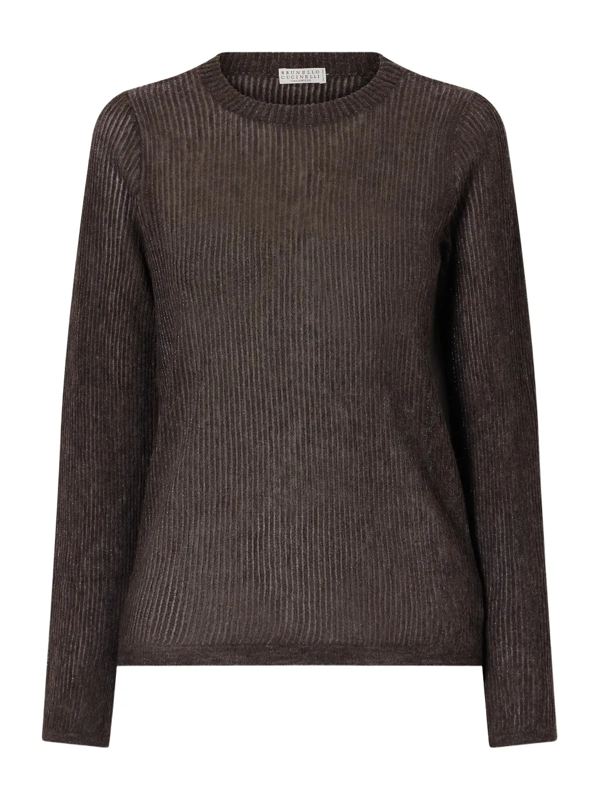 Brunello Cucinelli Metallic Silk, Alpaca And Wool-blend Sweater - Brown