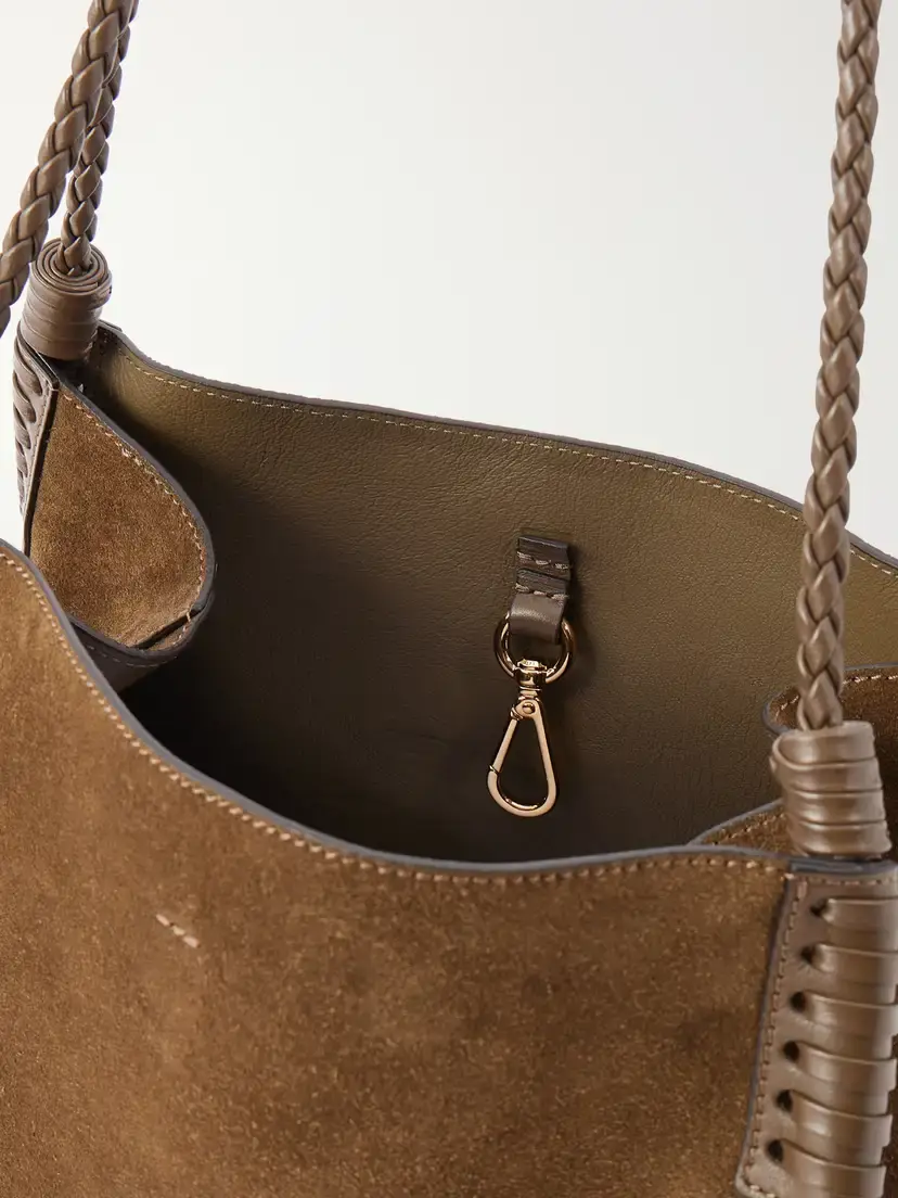 Etro Libra Logo-debossed Leather-trimmed Suede Tote | Thumbnail 6 Etro Libra Logo-debossed Leather-trimmed Suede Tote | Thumbnail 6