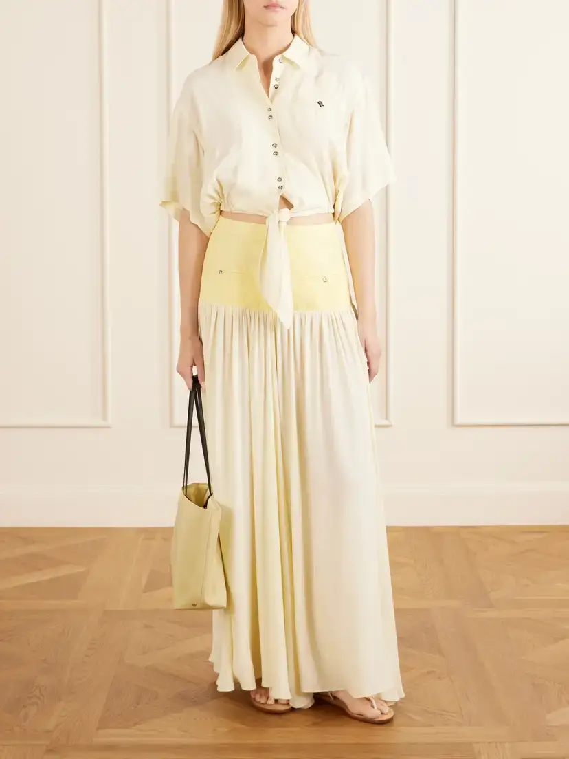Rabanne Cotton And Crepe Maxi Skirt | Thumbnail 2 Rabanne Cotton And Crepe Maxi Skirt | Thumbnail 2