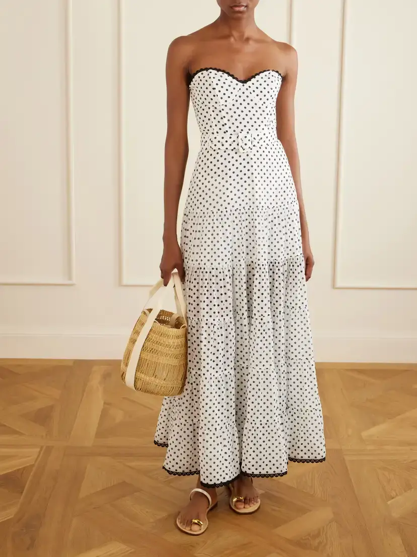 Charo Ruiz Jimena Belted Tiered Polka-dot Cotton-blend Voile Maxi Dress | Thumbnail 2 Charo Ruiz Jimena Belted Tiered Polka-dot Cotton-blend Voile Maxi Dress | Thumbnail 2