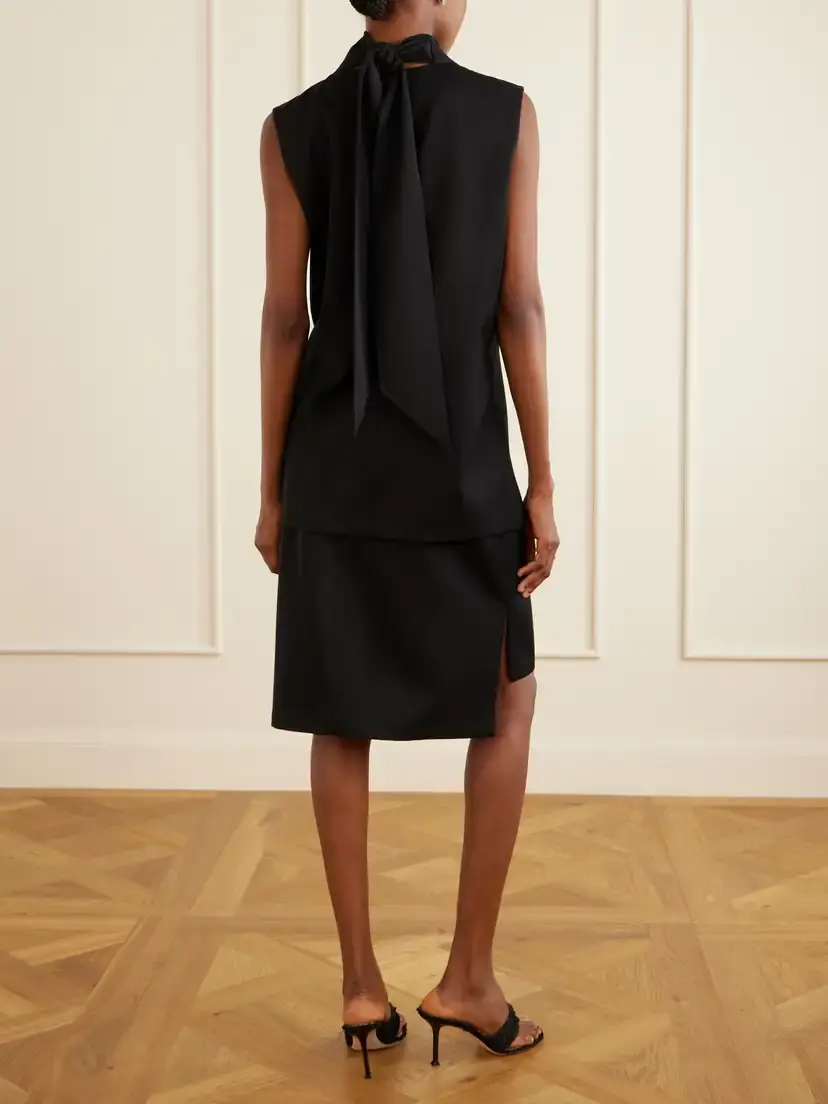 Brandon Maxwell The Noa Gathered Wool-twill Turtleneck Mini Dress | Thumbnail 3 Brandon Maxwell The Noa Gathered Wool-twill Turtleneck Mini Dress | Thumbnail 3