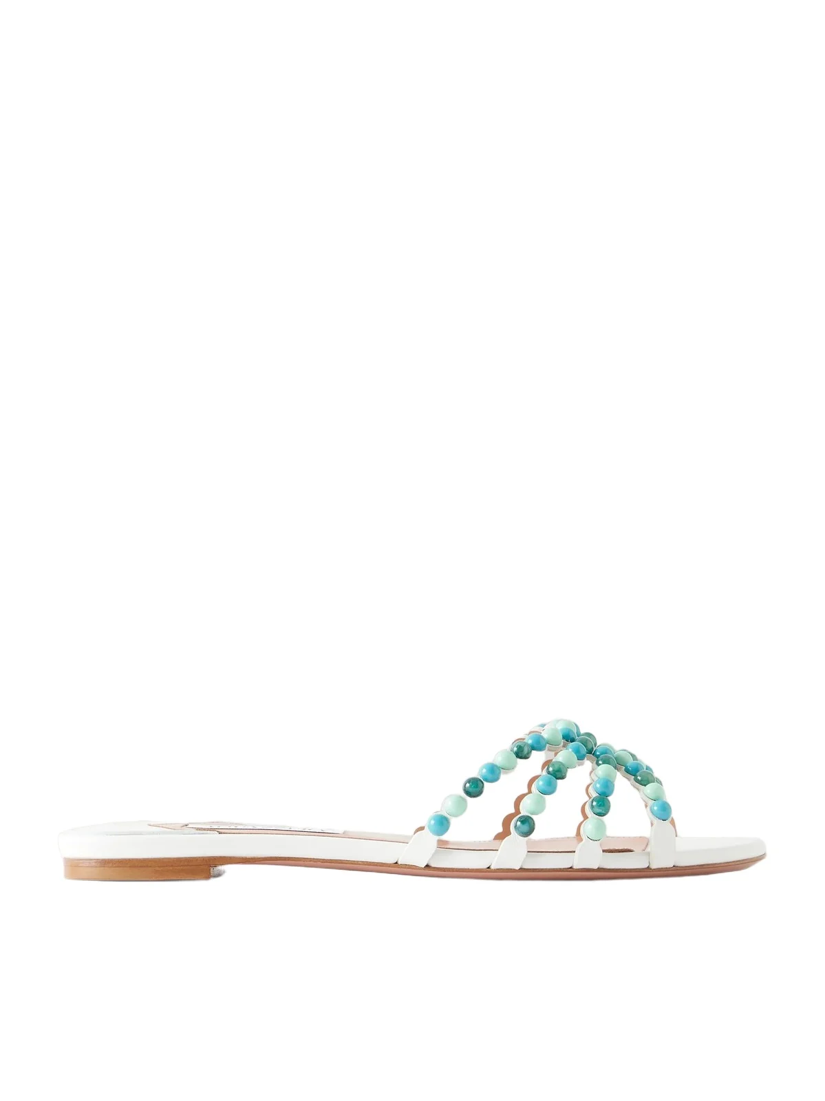 Aquazzura Gemma Embellished Leather Sandals