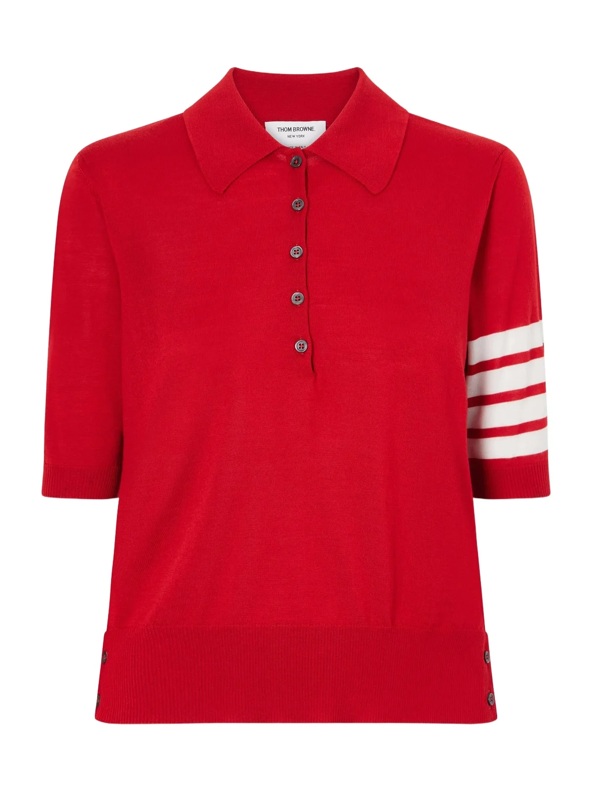 Grosgrain-trimmed Striped Wool Polo Shirt