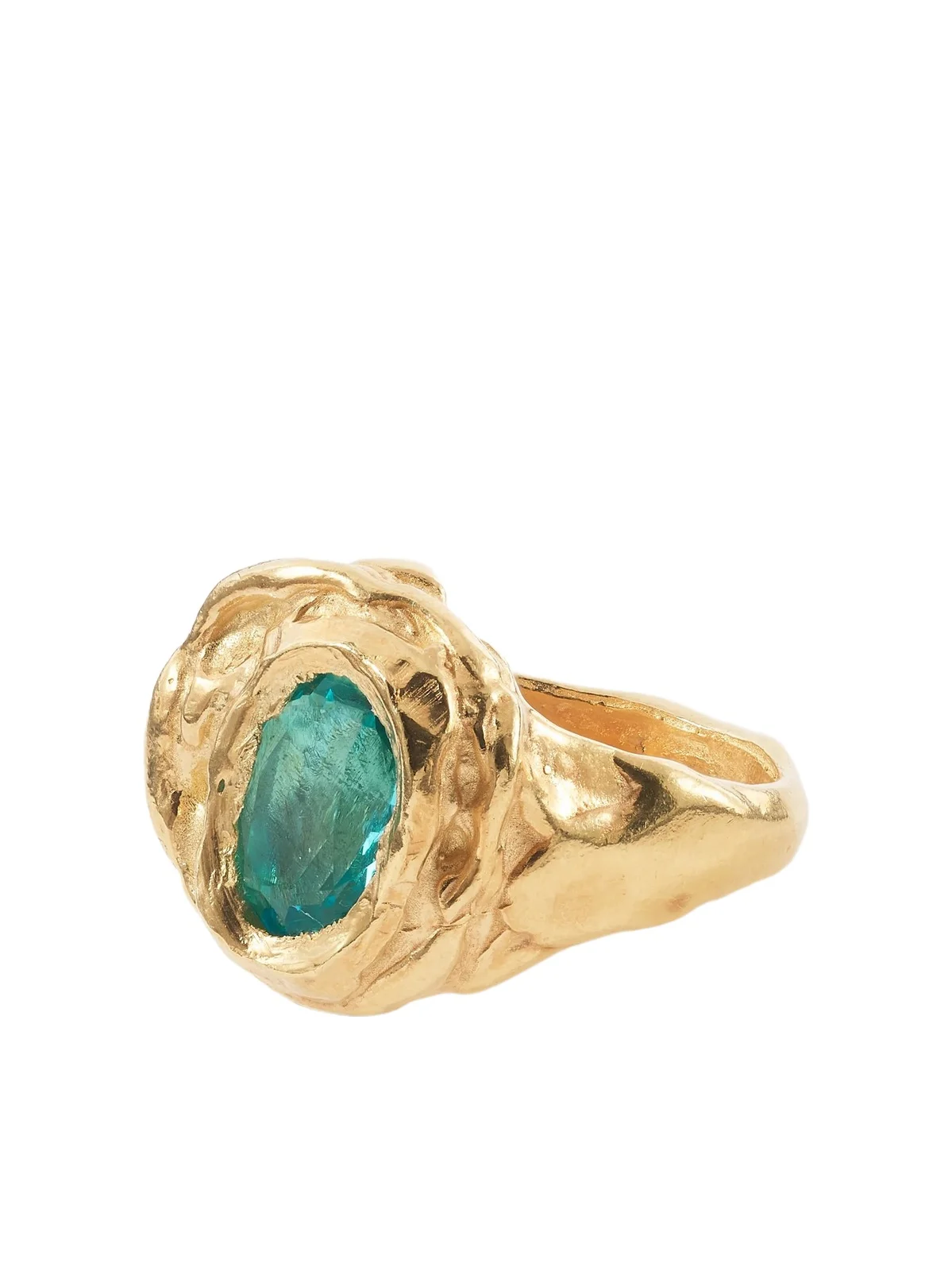 Simuero Lago Gold-plated Sterling Silver And Aquamarine Glass Ring