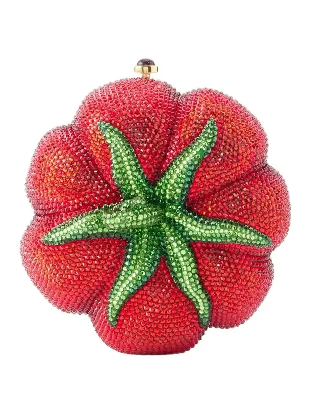 Tomato Crystal-embellished Gold-tone Clutch Tomato Crystal-embellished Gold-tone Clutch