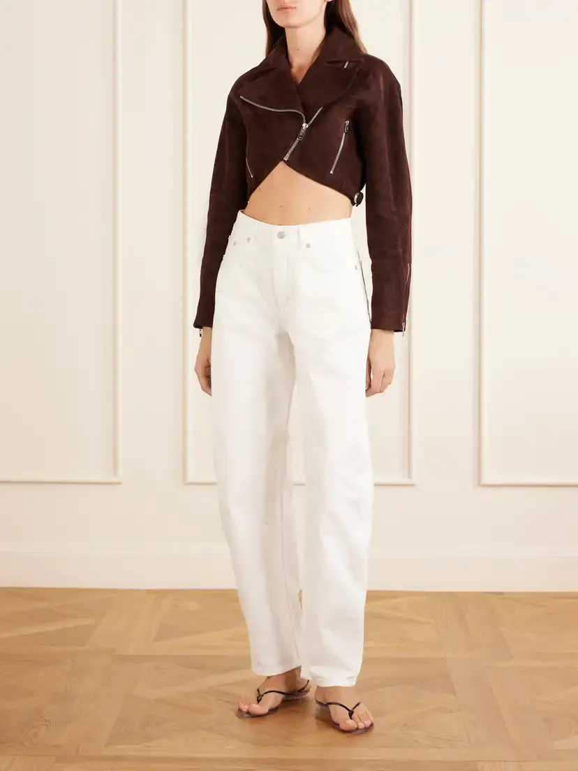 Alaïa Cropped Suede Biker Jacket | Thumbnail 2