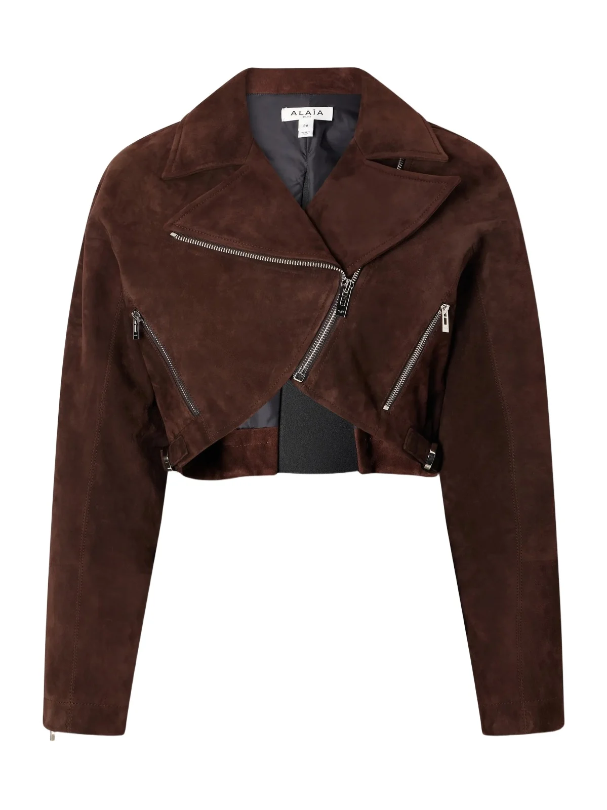 Cropped Suede Biker Jacket