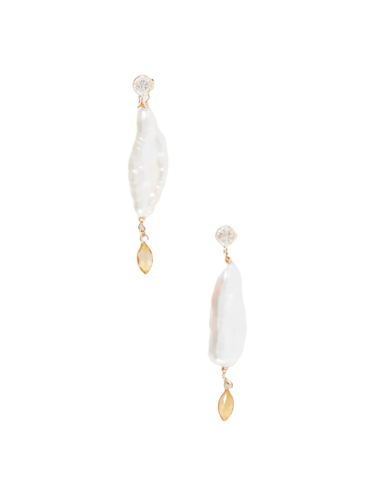 Marisol 14-karat Gold, Citrine, Sapphire And Pearl Earrings
