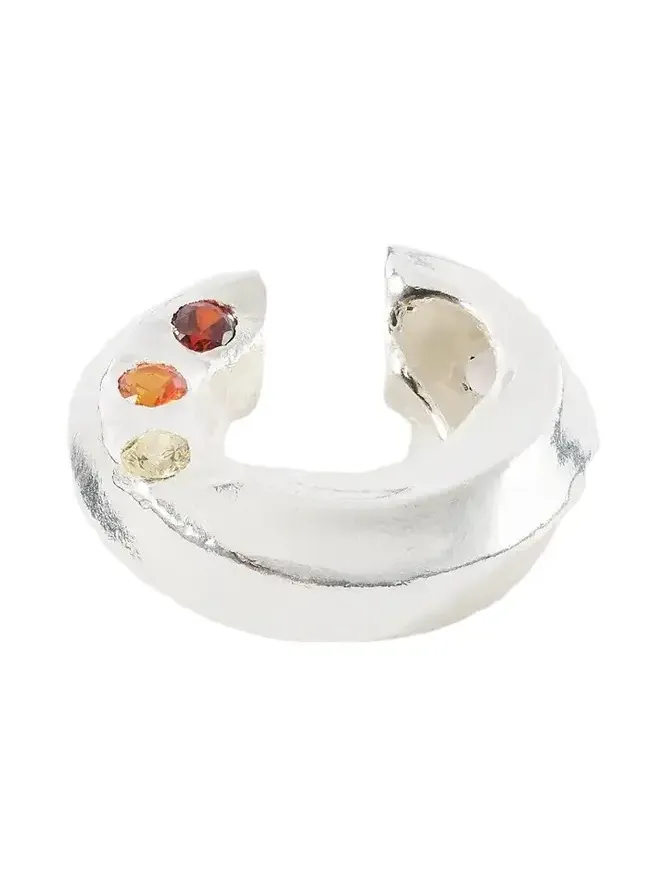 Sol Y Sombra Sterling Silver Cubic Zirconia, Sapphire Ear Cuff Sol Y Sombra Sterling Silver Cubic Zirconia, Sapphire Ear Cuff