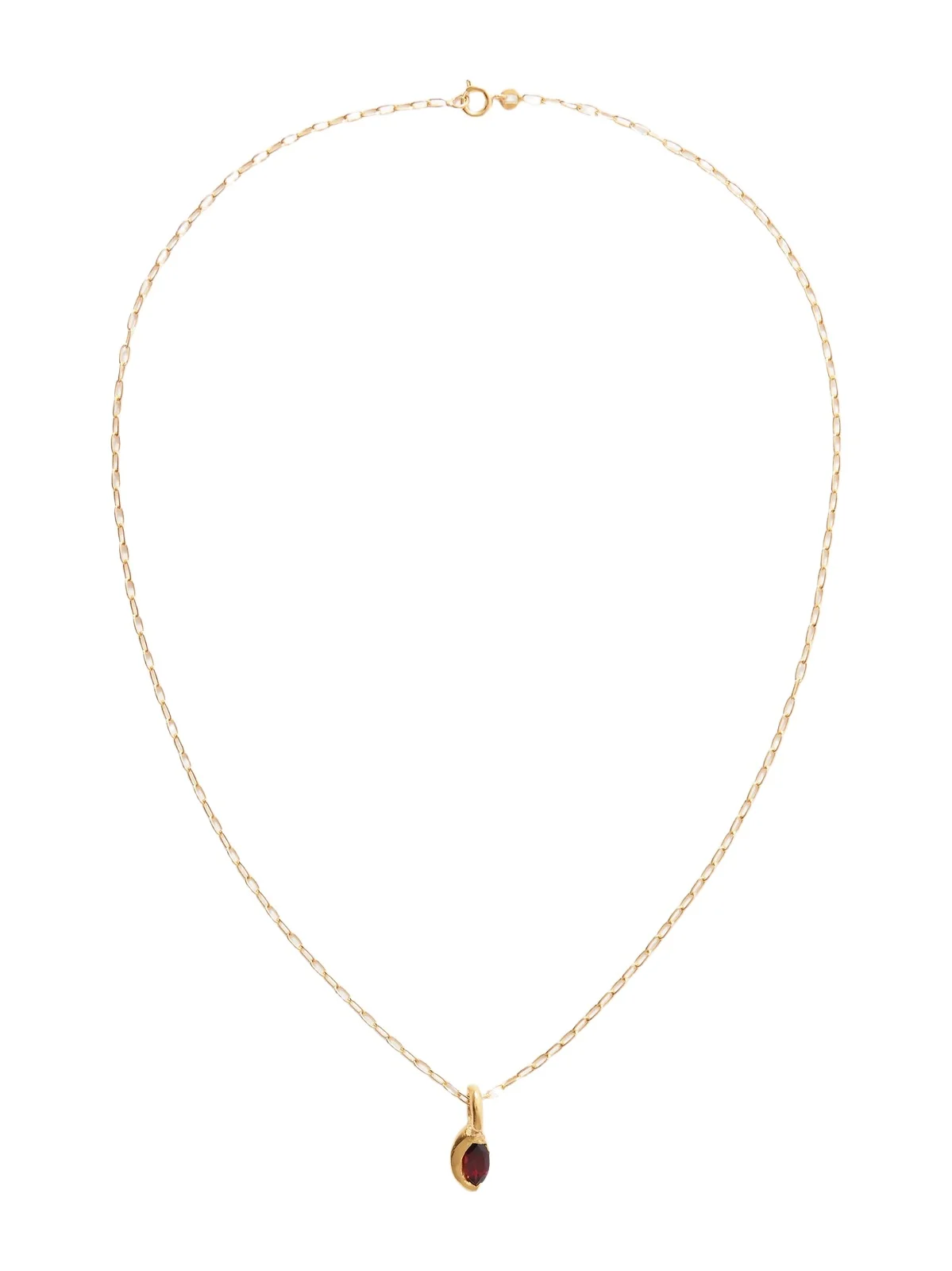 Enero Gold-plated And Garnet Pendant Necklace Enero Gold-plated And Garnet Pendant Necklace