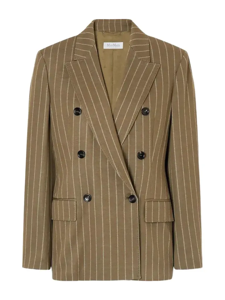 Max Mara Balta Double-breasted Striped Jersey Blazer | Image 1 Max Mara Balta Double-breasted Striped Jersey Blazer | Image 1