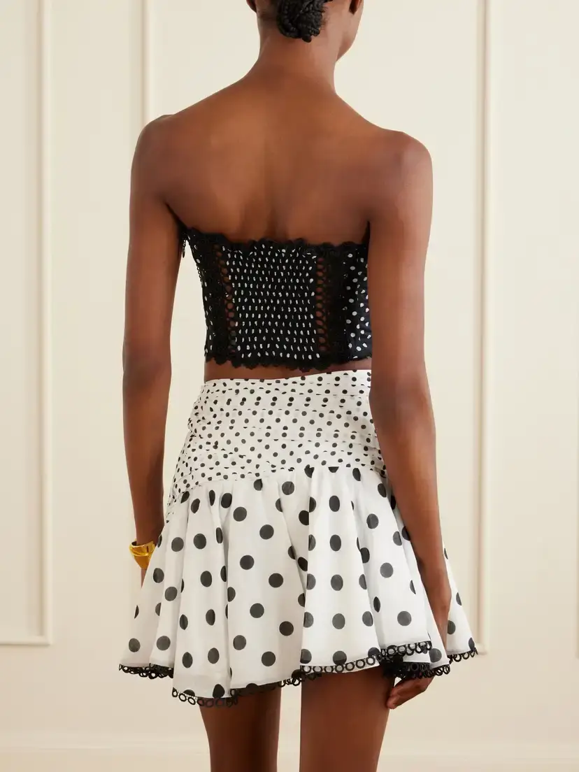 Charo Ruiz Fiare Cropped Embroidered Polka-dot Cotton-blend Top | Thumbnail 3 Charo Ruiz Fiare Cropped Embroidered Polka-dot Cotton-blend Top | Thumbnail 3