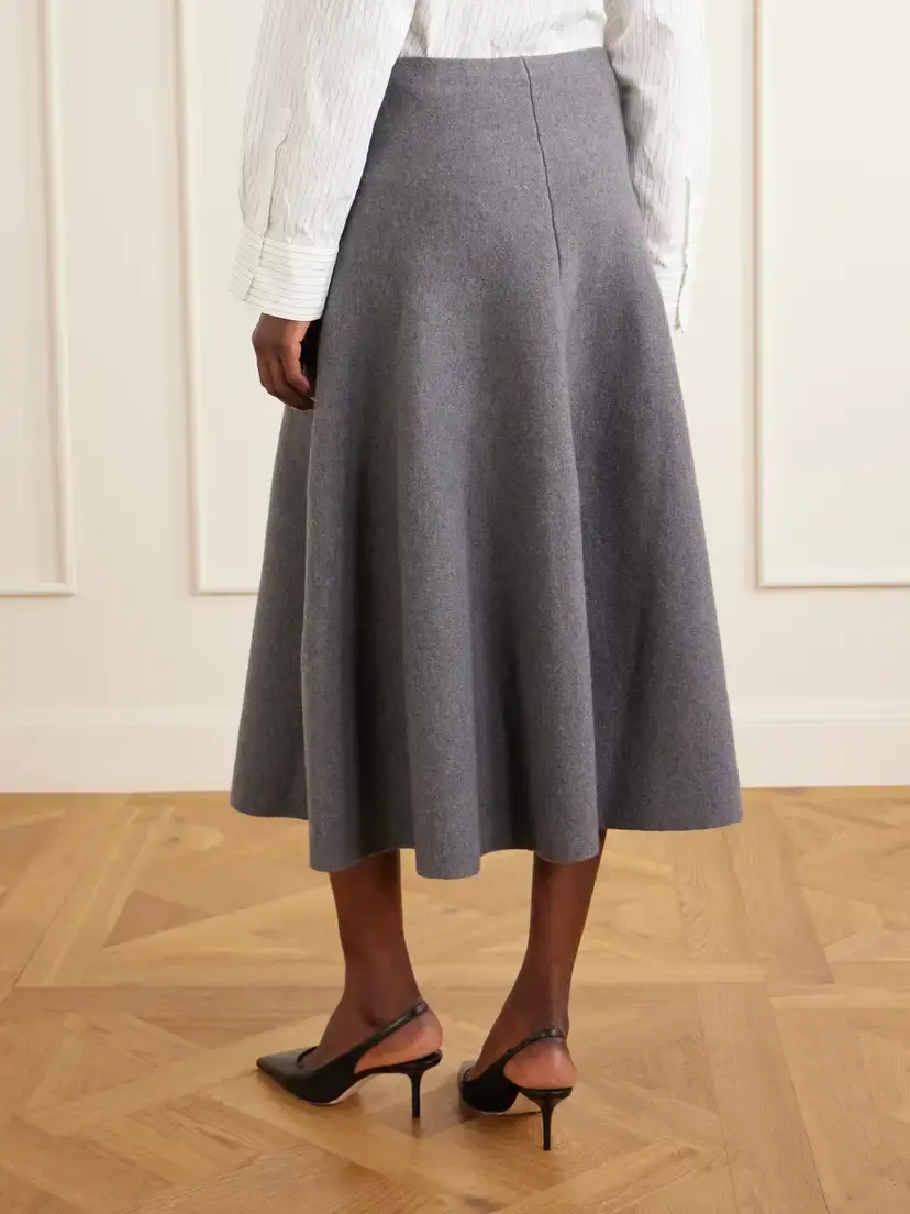 Brandon Maxwell The Miller Wool-felt Midi Skirt | Thumbnail 4 Brandon Maxwell The Miller Wool-felt Midi Skirt | Thumbnail 4