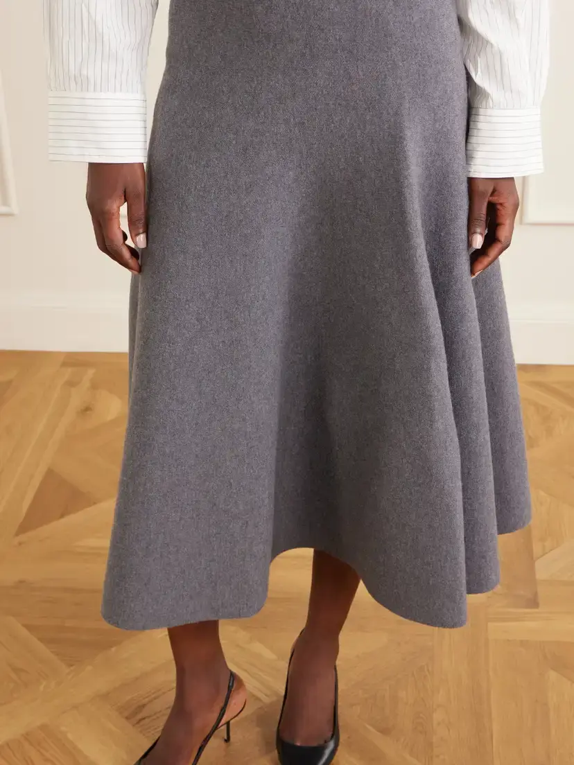 Brandon Maxwell The Miller Wool-felt Midi Skirt | Thumbnail 5 Brandon Maxwell The Miller Wool-felt Midi Skirt | Thumbnail 5