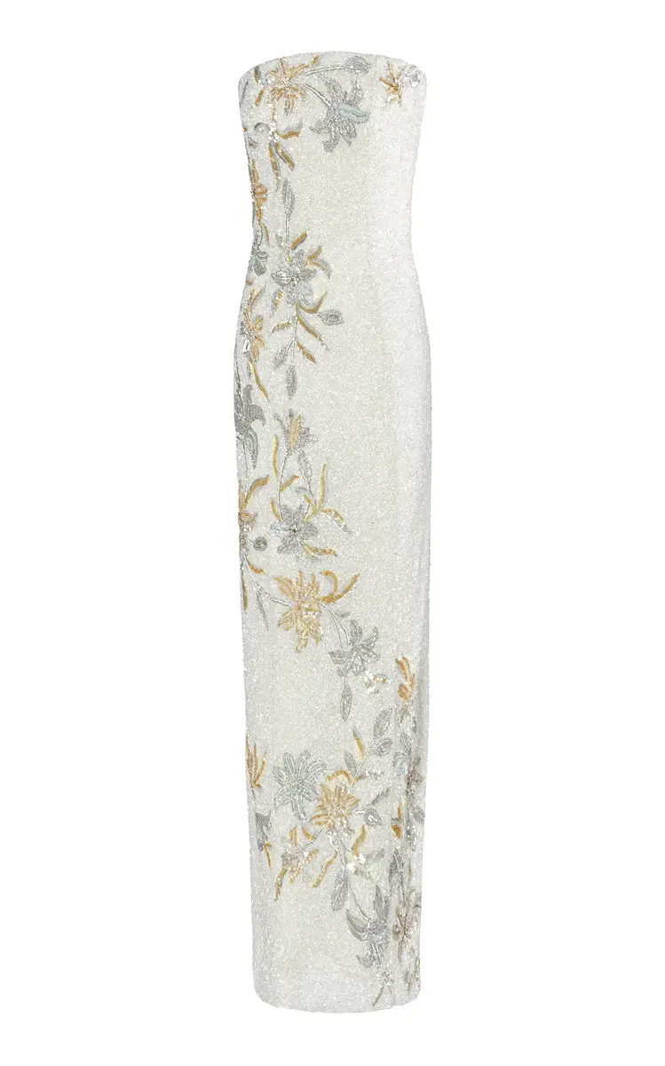 Golden Flora Dreamscape Embellished Tulle Maxi Dress Golden Flora Dreamscape Embellished Tulle Maxi Dress