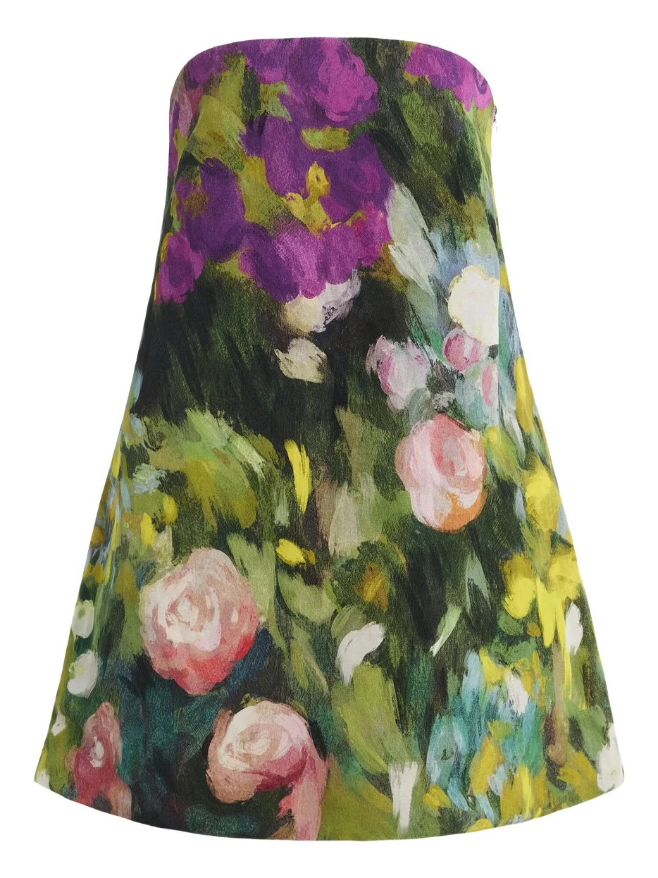 Abstract Garden Twill Mini Dress Abstract Garden Twill Mini Dress
