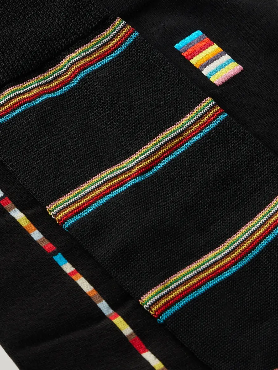 Paul Smith Pack of Three Striped Cotton-Blend Socks - Men | Thumbnail 2