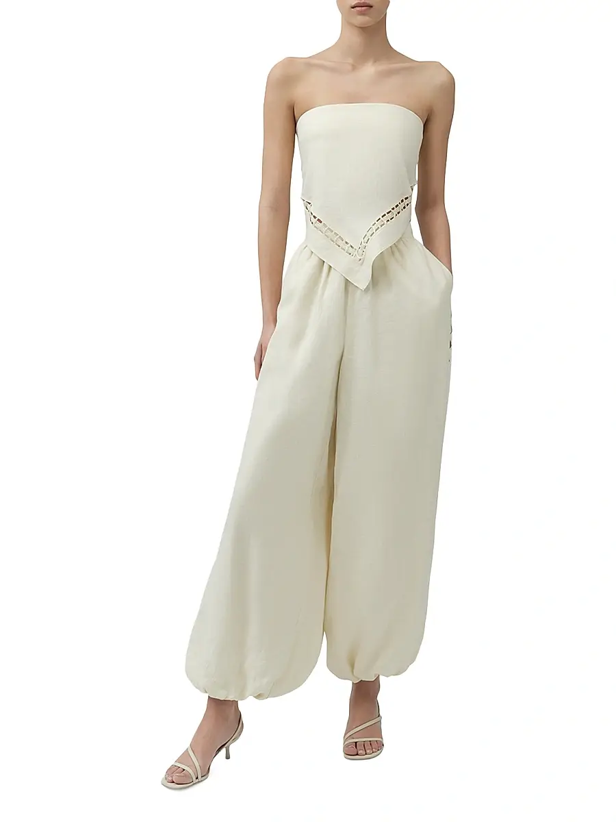 Simkhai Women's Selah Lace-Detail Linen-Blend Balloon Pants | Thumbnail 2 Simkhai Women's Selah Lace-Detail Linen-Blend Balloon Pants | Thumbnail 2