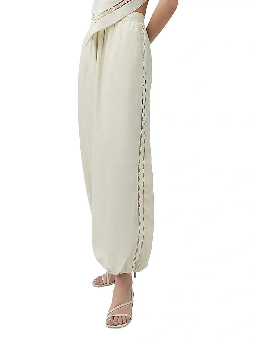 Simkhai Women's Selah Lace-Detail Linen-Blend Balloon Pants | Thumbnail 4 Simkhai Women's Selah Lace-Detail Linen-Blend Balloon Pants | Thumbnail 4