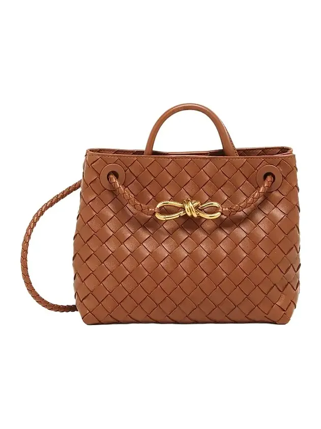 Women's Andiamo Small Intrecciato-Leather Top-Handle Bag