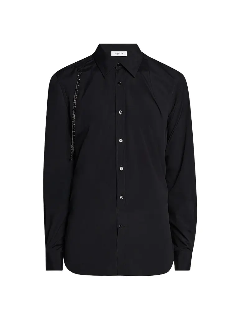Alexander McQueen Men's Jewelry Harness Shirt - Black - Size 17.5 | Image 1 Alexander McQueen Men's Jewelry Harness Shirt - Black - Size 17.5 | Image 1