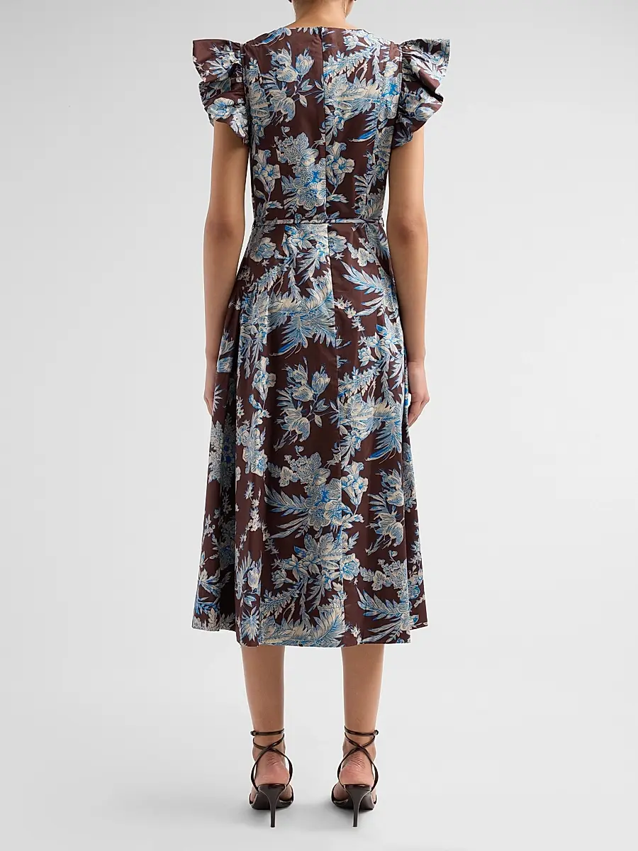 Elie Tahari Women's The Eloise Floral Cotton Midi Dress | Thumbnail 3 Elie Tahari Women's The Eloise Floral Cotton Midi Dress | Thumbnail 3