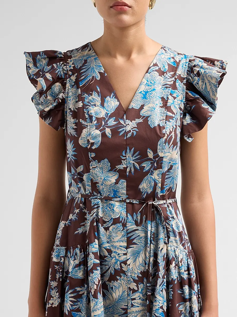 Elie Tahari Women's The Eloise Floral Cotton Midi Dress | Thumbnail 5 Elie Tahari Women's The Eloise Floral Cotton Midi Dress | Thumbnail 5