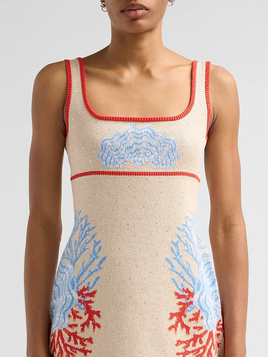 Retrofête Women's Valcra Oceanic-Print Cotton-Blend Mini Dress | Thumbnail 5 Retrofête Women's Valcra Oceanic-Print Cotton-Blend Mini Dress | Thumbnail 5