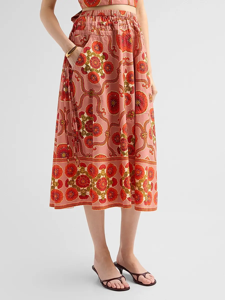 Cara Cara Women's Meret Printed Poplin Midi Skirt | Thumbnail 4 Cara Cara Women's Meret Printed Poplin Midi Skirt | Thumbnail 4