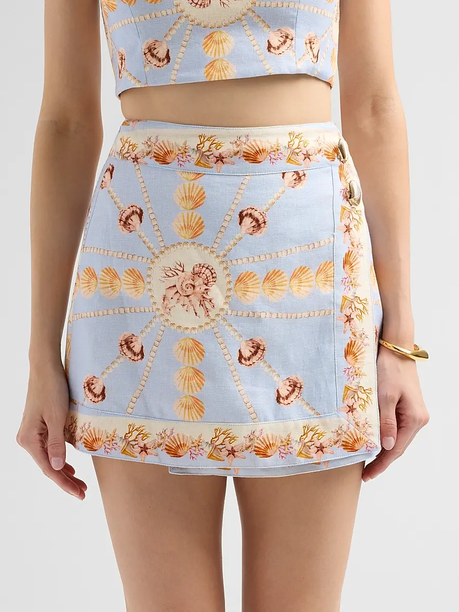 Cara Cara Women's Fischer Printed Linen Mini Skirt | Thumbnail 5 Cara Cara Women's Fischer Printed Linen Mini Skirt | Thumbnail 5