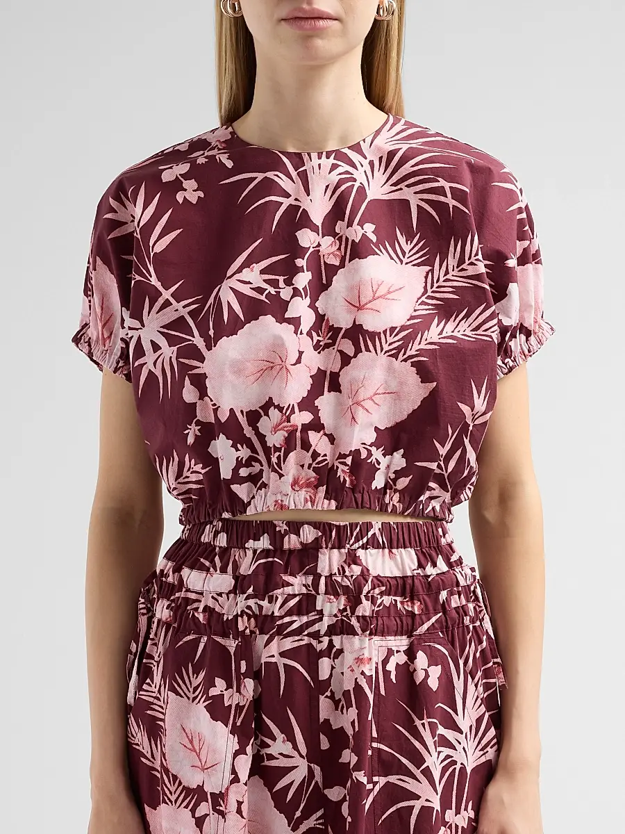 Cara Cara Women's Bari Printed Poplin Crop Top | Thumbnail 5 Cara Cara Women's Bari Printed Poplin Crop Top | Thumbnail 5