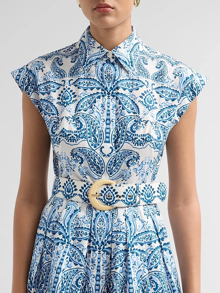 Cara Cara Women's Octavia Paisley Cotton Poplin Mini Dress | Thumbnail 5 Cara Cara Women's Octavia Paisley Cotton Poplin Mini Dress | Thumbnail 5