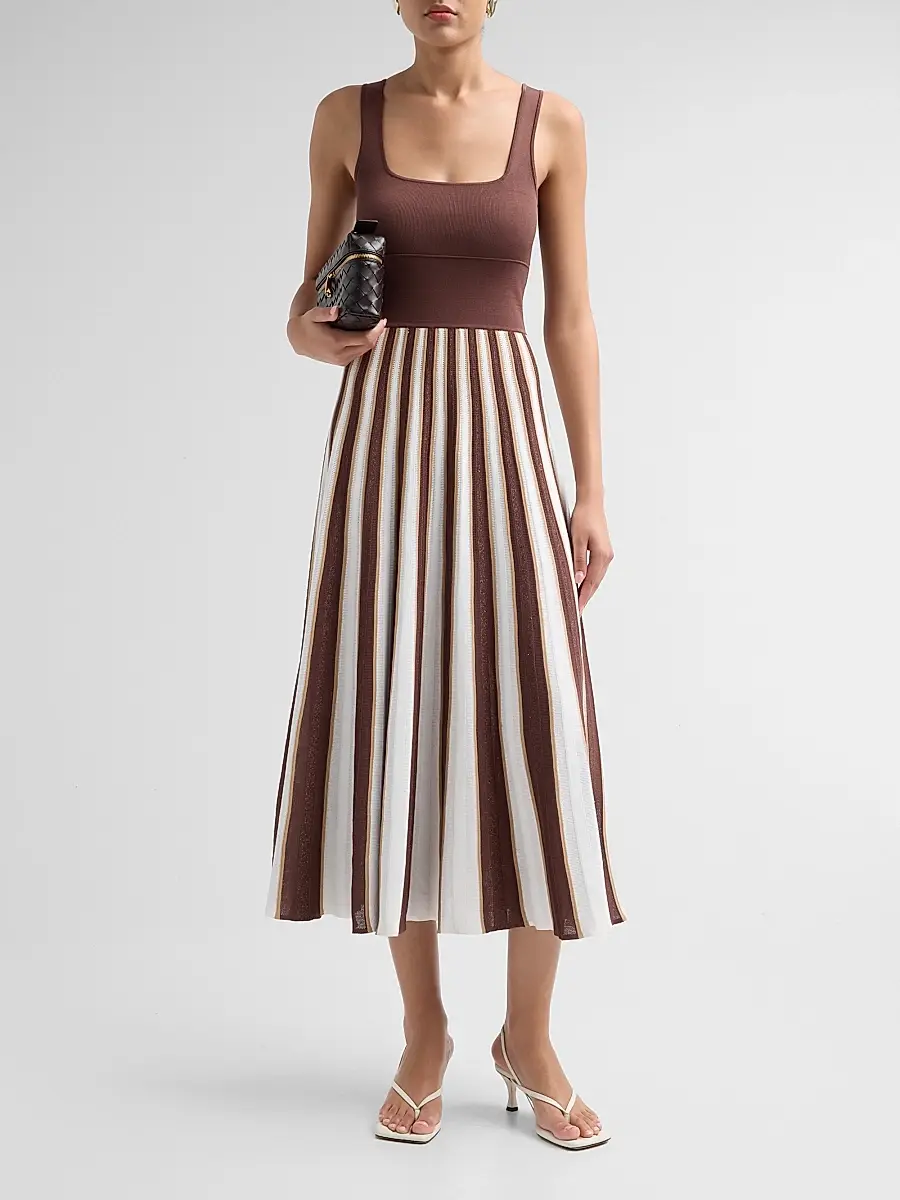Cara Cara Women's Waverly Striped Skirt Midi Dress | Thumbnail 2 Cara Cara Women's Waverly Striped Skirt Midi Dress | Thumbnail 2