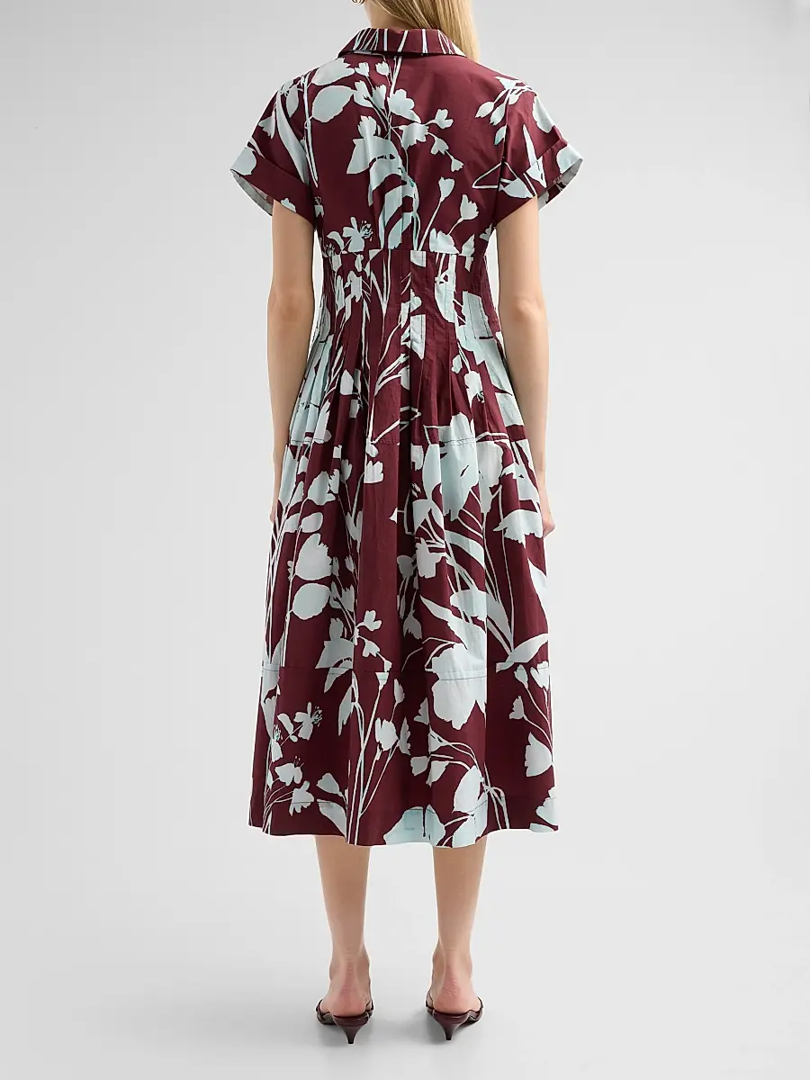 Cara Cara Women's Nash Printed Cotton Poplin Midi Shirtdress | Thumbnail 3 Cara Cara Women's Nash Printed Cotton Poplin Midi Shirtdress | Thumbnail 3