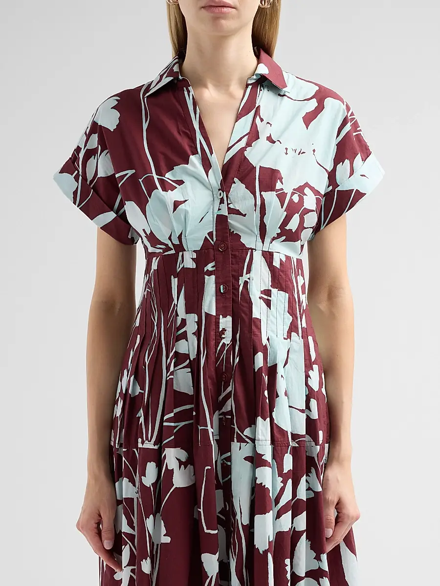 Cara Cara Women's Nash Printed Cotton Poplin Midi Shirtdress | Thumbnail 5 Cara Cara Women's Nash Printed Cotton Poplin Midi Shirtdress | Thumbnail 5