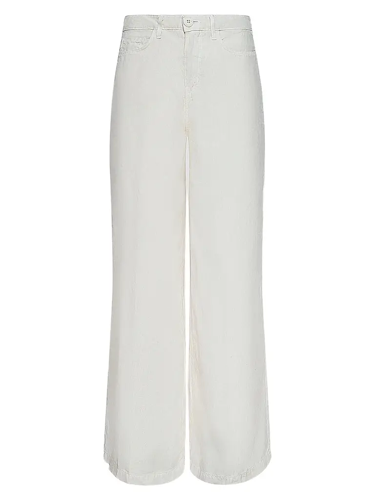L'Agence Women's Amara Linen High-Rise Wide-Leg Pants - Vintage White | Image 1 L'Agence Women's Amara Linen High-Rise Wide-Leg Pants - Vintage White | Image 1