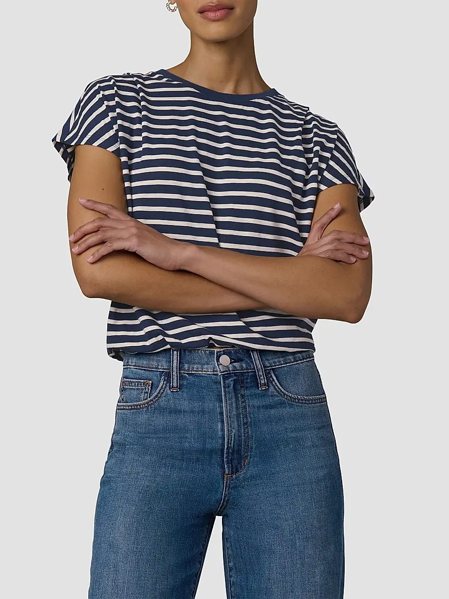 Joe's Jeans Women's The Bubble Striped Cotton-Blend T-Shirt | Thumbnail 4 Joe's Jeans Women's The Bubble Striped Cotton-Blend T-Shirt | Thumbnail 4