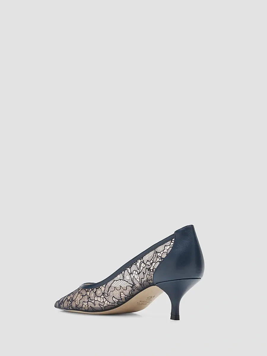 Stuart Weitzman Women's Stuart Power 50MM Floral Lace Kitten-Heel Pumps | Thumbnail 4 Stuart Weitzman Women's Stuart Power 50MM Floral Lace Kitten-Heel Pumps | Thumbnail 4