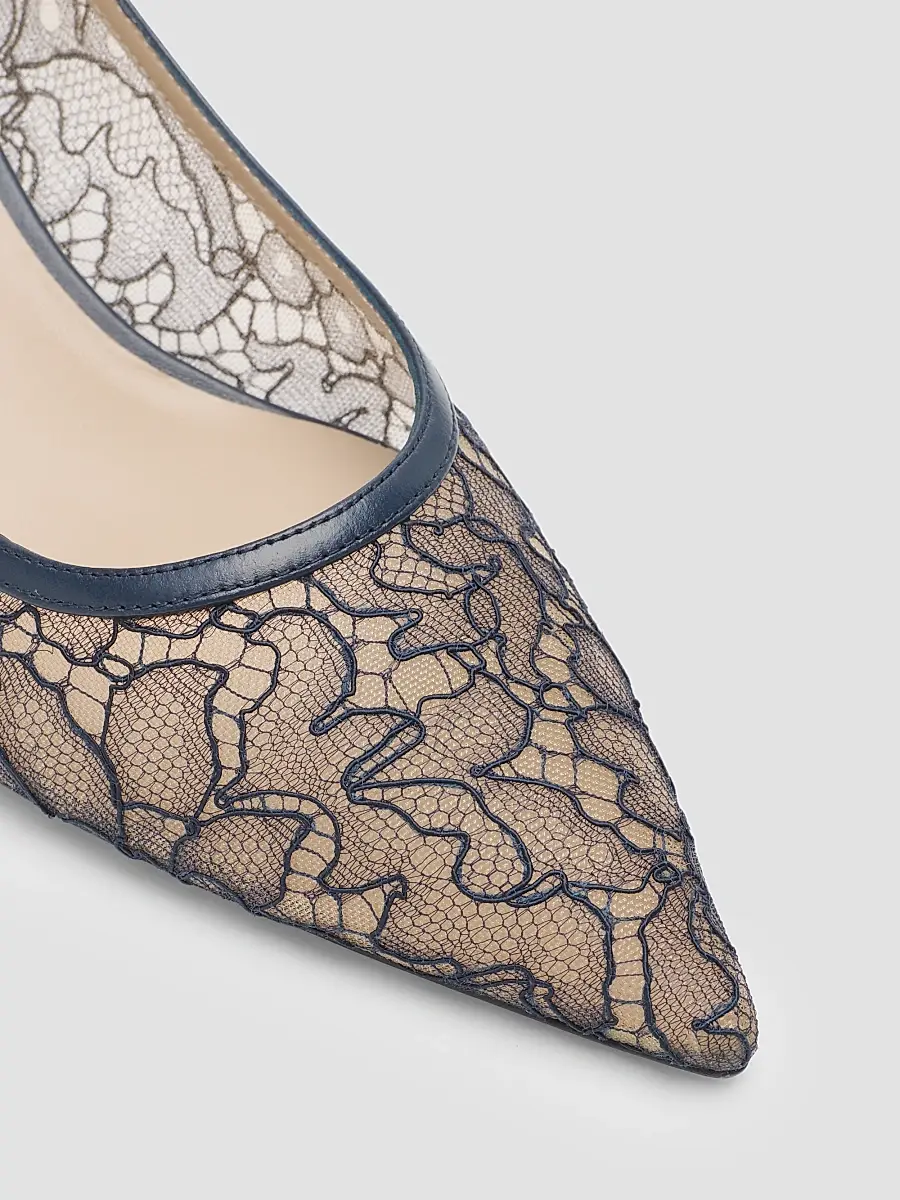 Stuart Weitzman Women's Stuart Power 50MM Floral Lace Kitten-Heel Pumps | Thumbnail 5 Stuart Weitzman Women's Stuart Power 50MM Floral Lace Kitten-Heel Pumps | Thumbnail 5