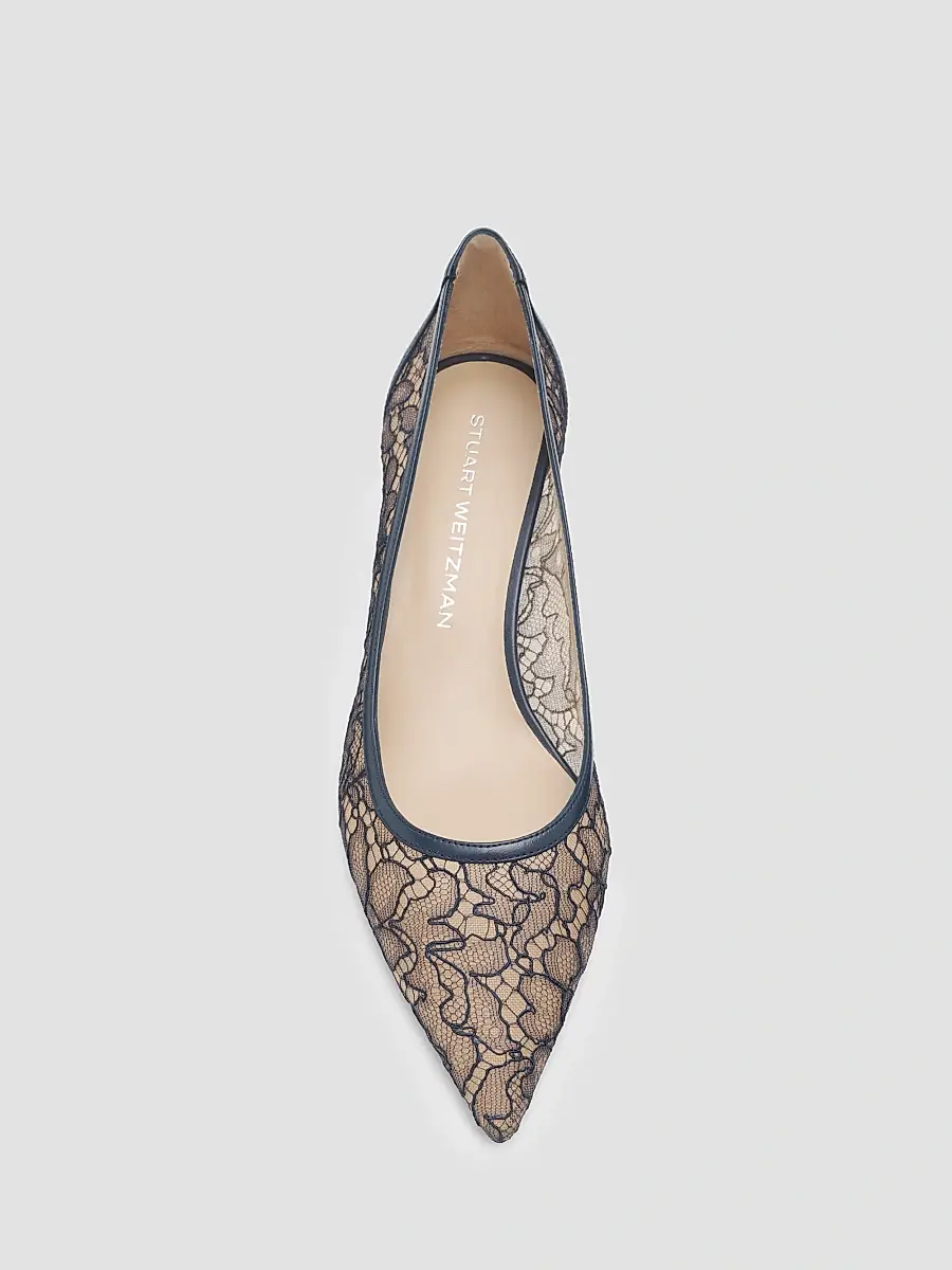 Stuart Weitzman Women's Stuart Power 50MM Floral Lace Kitten-Heel Pumps | Thumbnail 6 Stuart Weitzman Women's Stuart Power 50MM Floral Lace Kitten-Heel Pumps | Thumbnail 6