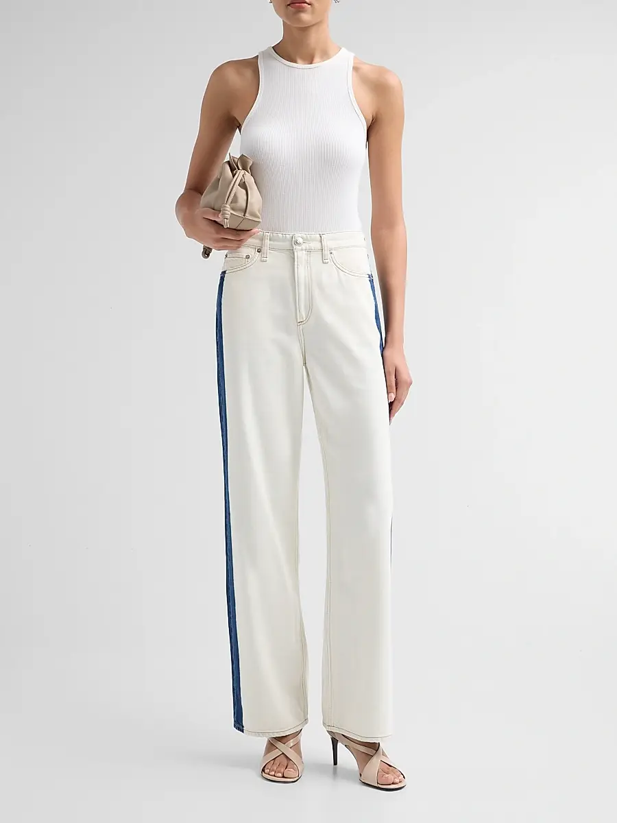 rag & bone Women's Logan Contrast-Striped Wide-Leg Jeans | Thumbnail 2 rag & bone Women's Logan Contrast-Striped Wide-Leg Jeans | Thumbnail 2