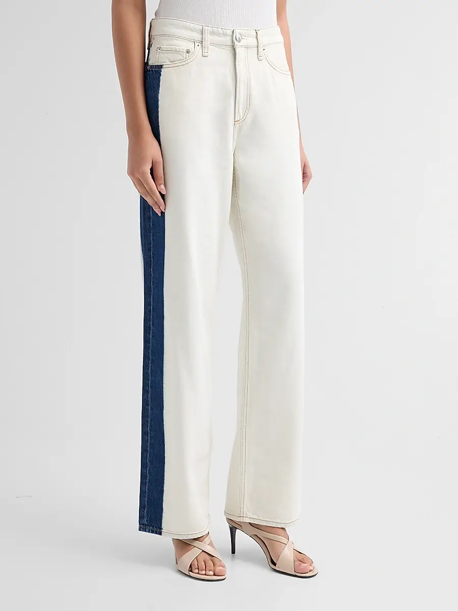 rag & bone Women's Logan Contrast-Striped Wide-Leg Jeans | Thumbnail 4 rag & bone Women's Logan Contrast-Striped Wide-Leg Jeans | Thumbnail 4