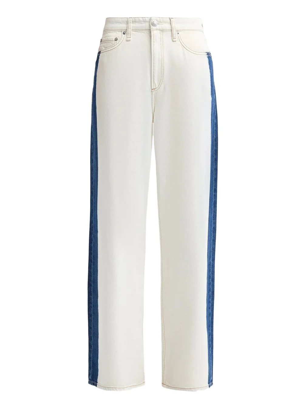 rag & bone Women's Logan Contrast-Striped Wide-Leg Jeans