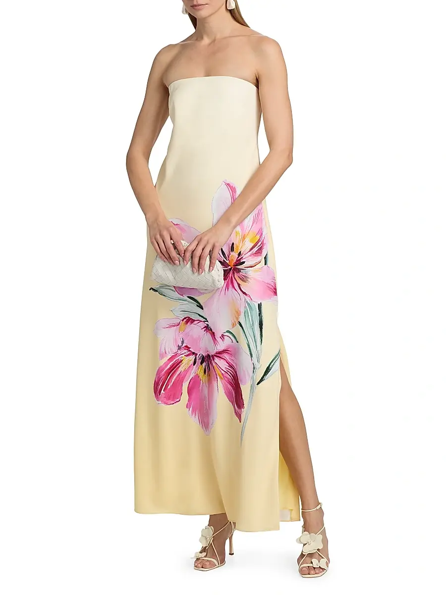 Milly Women's Vera Printed Strapless Maxi Dress | Thumbnail 2