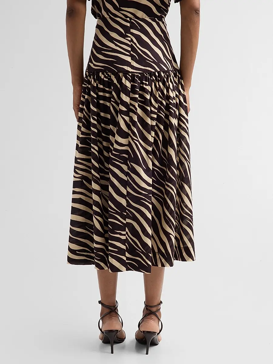 Ronny Kobo Women's Feyre Zebra-Striped Drop-Waist Skirt | Thumbnail 3
