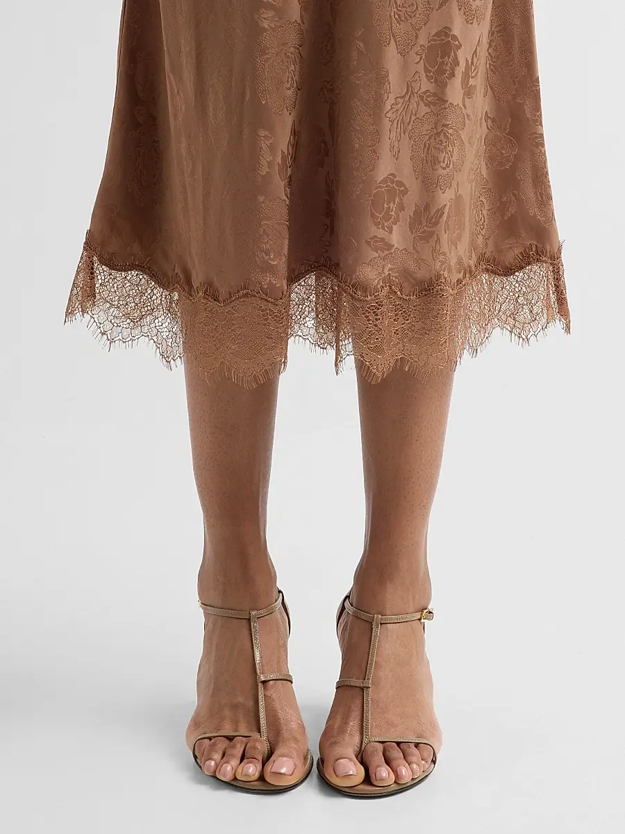 Ronny Kobo Women's Mina Floral Silk Lace-Trim Skirt | Thumbnail 5 Ronny Kobo Women's Mina Floral Silk Lace-Trim Skirt | Thumbnail 5