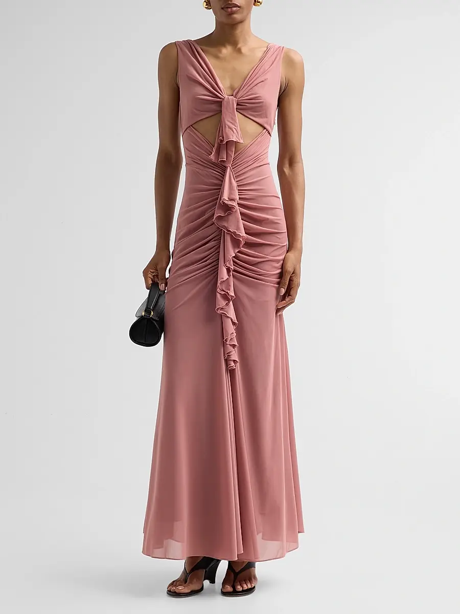 Ronny Kobo Women's Carnelian Ruffle Cut-Out Maxi Dress | Thumbnail 2